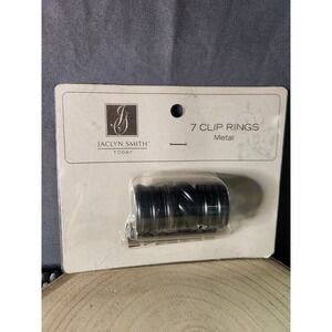 Jaclyn Smith 7 Clip Metal Curtain Panel  Rings  - Burnished Bronze 1.18 in~NIP